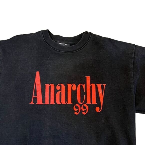 Shadow Hill Anarchy 99 Hoodie Size Medium Black Red Heavyweight Pullover - Picture 4 of 7